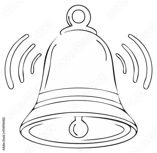 Ringing Bell Illustration Outline Graphic Communication Alert Notification