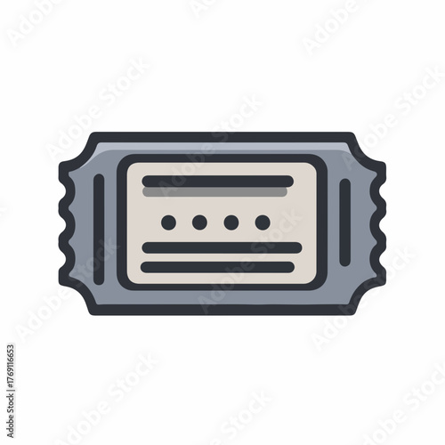 Sleek Ticket Icon in Flat Design