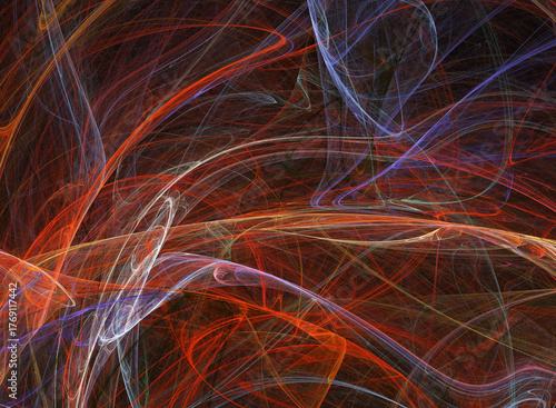 Fractal colored abstract on black background