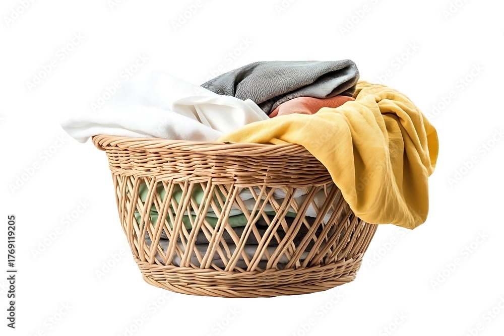 Obraz premium 3d basket with clothes icon laundry and household illustration logo 