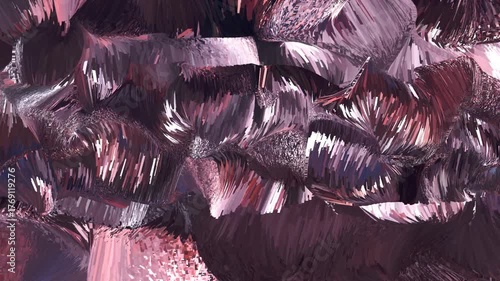 Metallic Waves Abstract Motion Background. Shimmering Purple Texture Flow. Dark Iridescent Fluid Art Animation. perfect for video editors, designers, musicians, and content creators