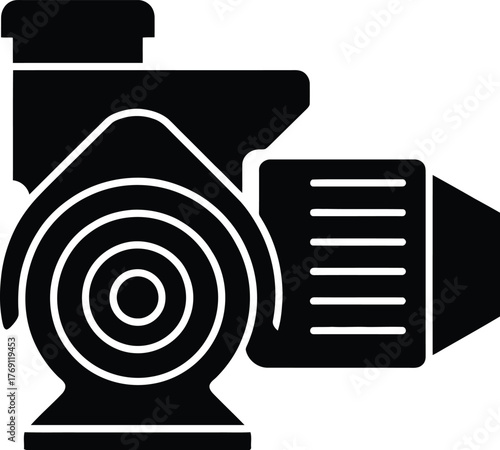 Modern water pump icon industrial machinery equipment mechanical device symbol graphic