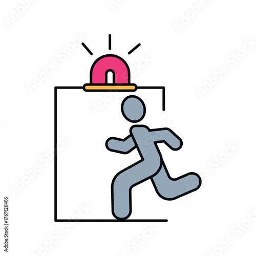 Intrusion icon with white background vector stock illustration