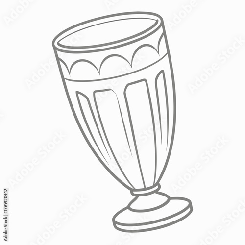 Illustration of a milkshake glass with a retro design