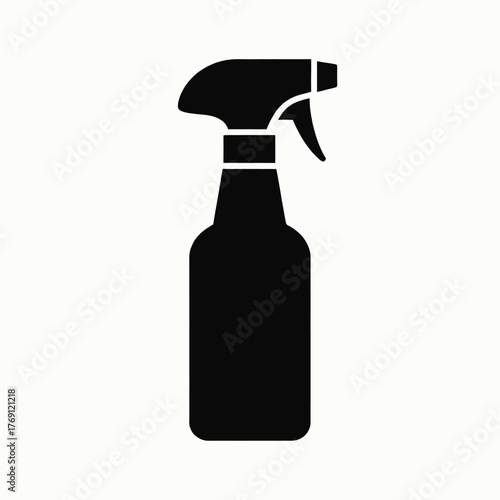 Black spray bottle silhouette on white background vector