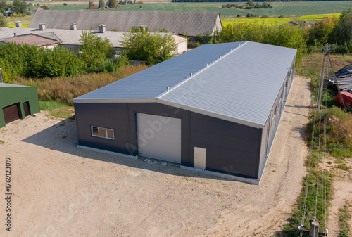 Wallpaper Mural Modern Industrial Farm Warehouse Building in a Rural Area Aerial View Torontodigital.ca