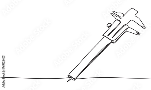 Continuous Line Drawing of a Caliper