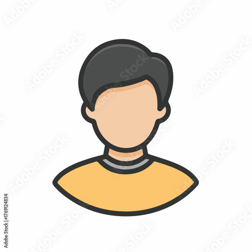 Simple User Avatar Icon in Flat Style