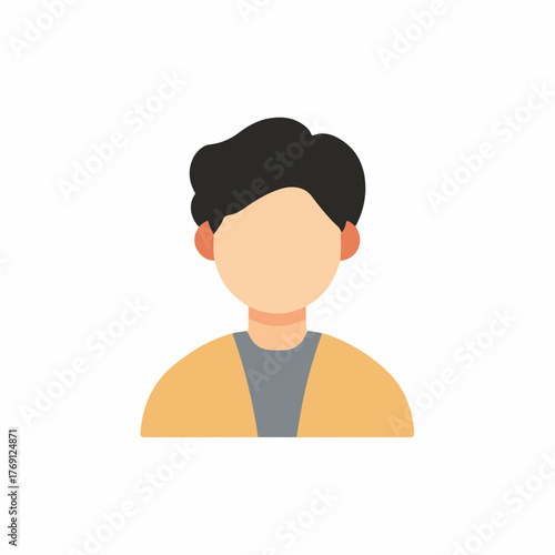 Minimalist user avatar flat vector icon