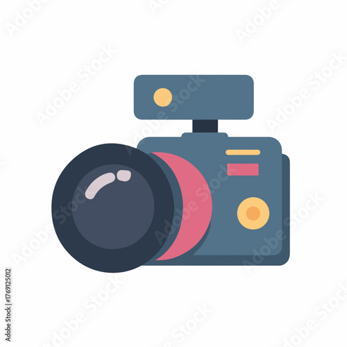 Professional video camera flat vector icon