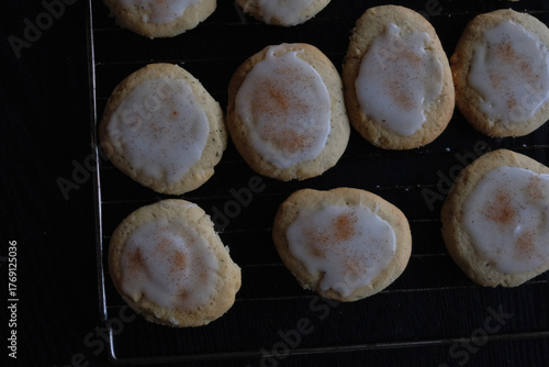 cookies with a white glazing