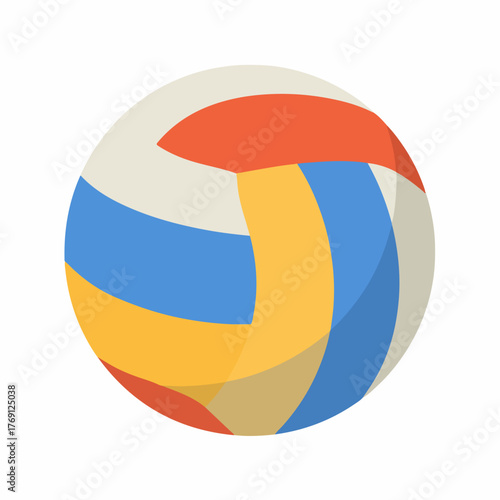 Colorful Volleyball Flat Vector Icon