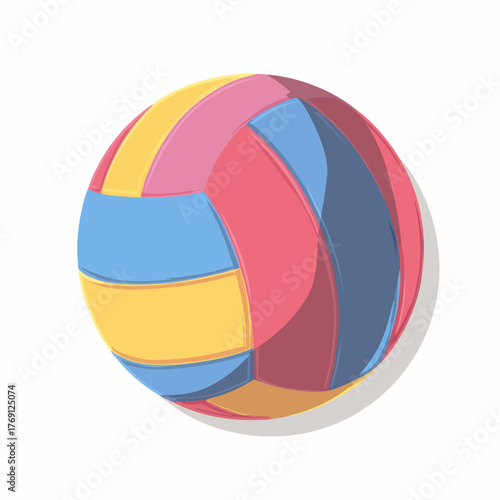 Colorful Volleyball Flat Vector Logo Icon