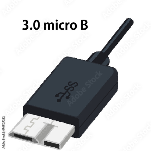USBケーブル（3.0 micro B）のイラスト