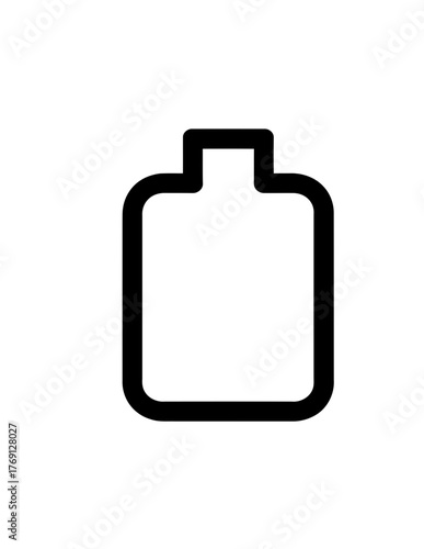 Ícone de bateria com nível de carga baixo, representando energia e necessidade de recarga, em estilo vetor.