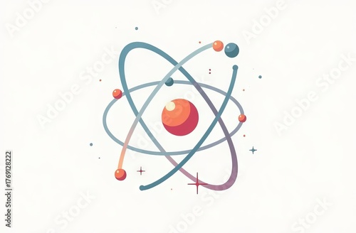 The hand-drawn structure of an atom.