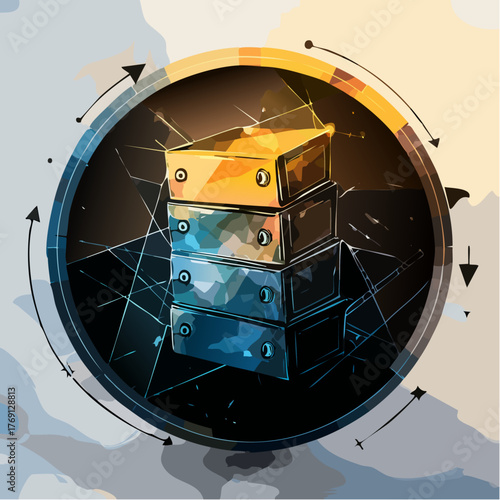 The vector illustration of a space shuttle launch transforms into an astronomical hour clock design for a metal watch symbol