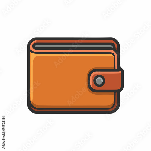 Simple Wallet Icon in Flat Style