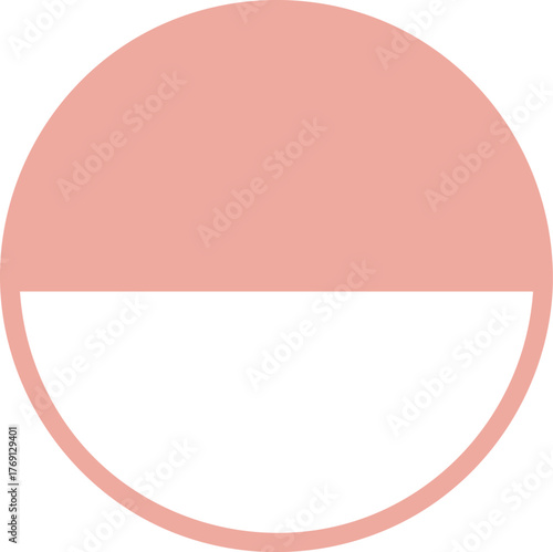 半月のような形で構成されたアイコンフレームイラスト