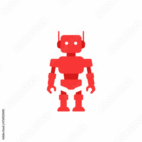 Retro robotic figure on a white background
