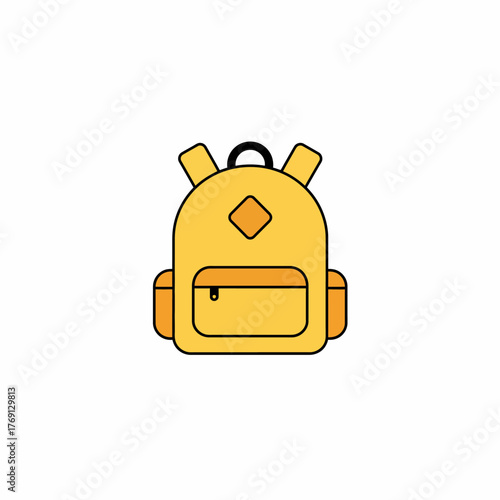 Cheerful yellow backpack with orange pocket