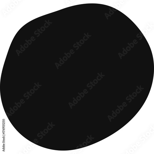 Abstract Organic Black Shape With Subtle Dots On Transparent Background Minimalist Geometric Graphic Element Modern Design