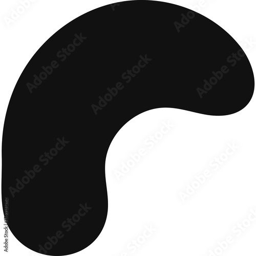 Abstract Organic Blob Shape in Solid Black on Transparent Background Simple Modern Graphic Element