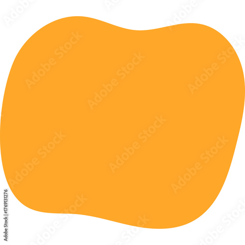 Abstract organic blob shape in bright orange color with a soft shadow effect on a transparent background vector illustration