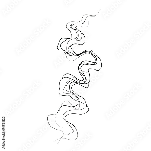 Abstract zigzag continuous flow line art