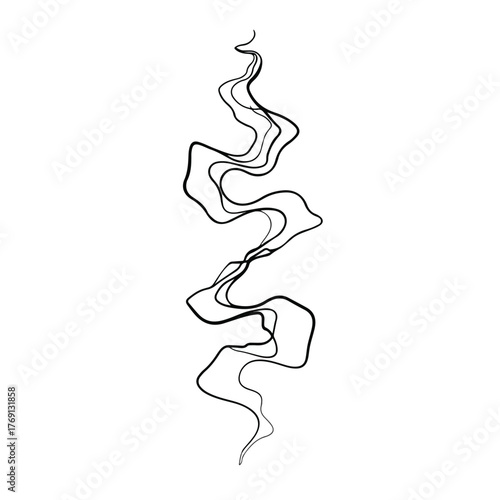 Abstract minimalist zigzag line art flow