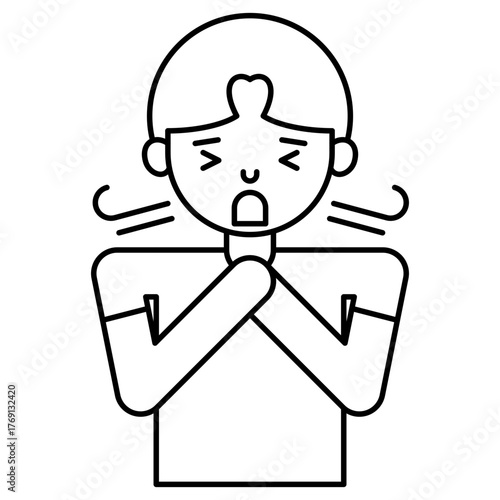 Difficulty breathing outline Icon