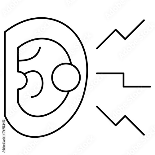 Ear infection outline Icon