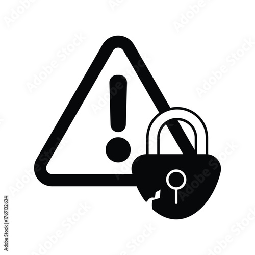 Vulnerability icon with white background vector stock illustration