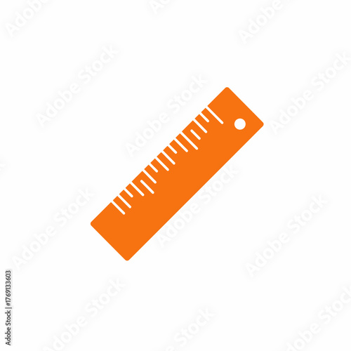 Orange school ruler with divisions