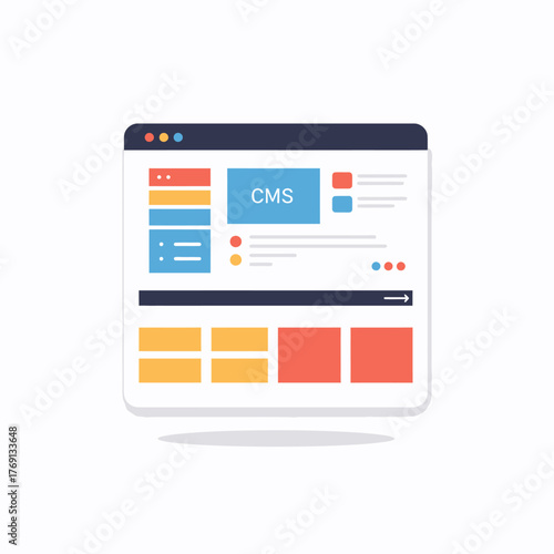 Simplified web design mockup CMS interface