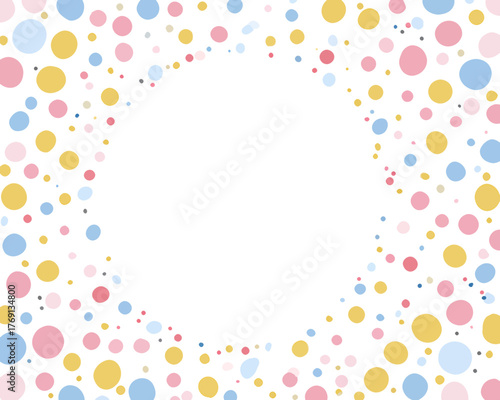 Fundo de vetor com bolinhas coloridas em tons pastel, padrão abstrato e festivo para design