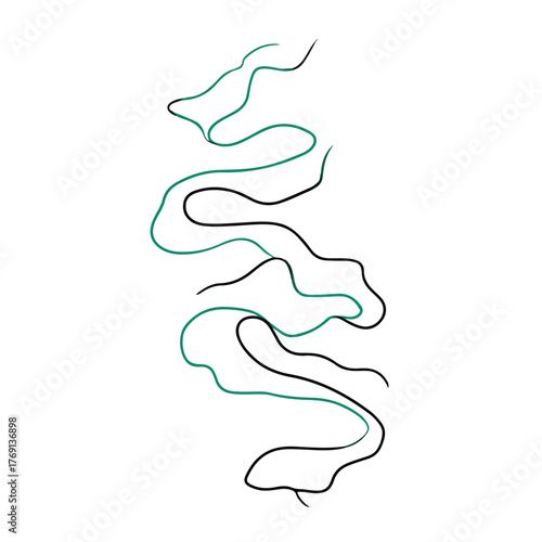 Abstract Simple Zigzag Flow Line Art