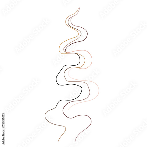 Elegant Abstract Zigzag Flow Line Art