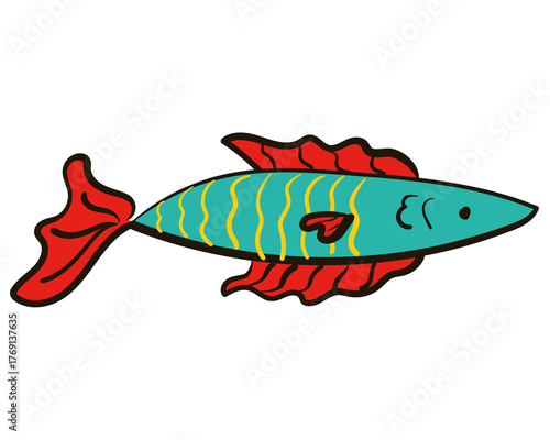 Photography Doodle drawing of sea animal