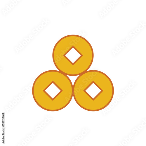 Chinese Coins Stacked