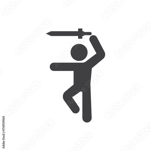 Stick Figure and  Sword icon