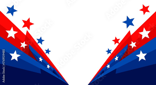 Flat Military Medal and Stars Background with Space for Text