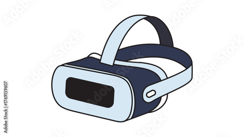 Isometric Virtual Reality Headset on White Background
