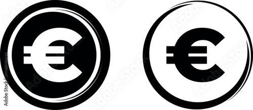 euro icon vector set