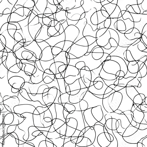 Abstract Chaotic Scribble Line Art Design