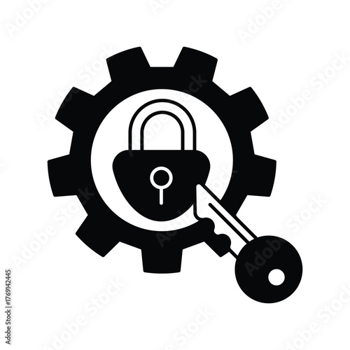 Access Control icon with white background vector stock illustration