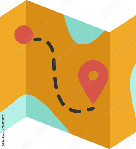 set of flat icon map design