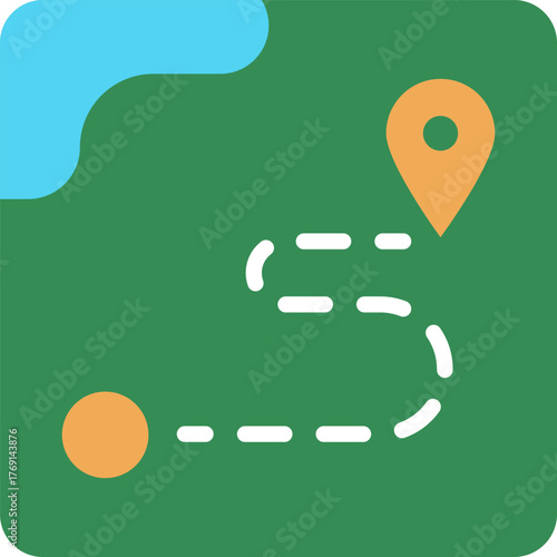 set of flat icon map design