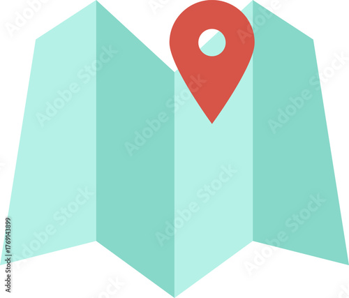 set of flat icon map design