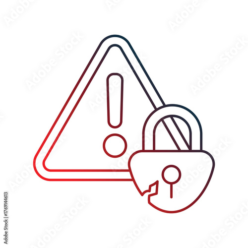 Vulnerability icon with white background vector stock illustration